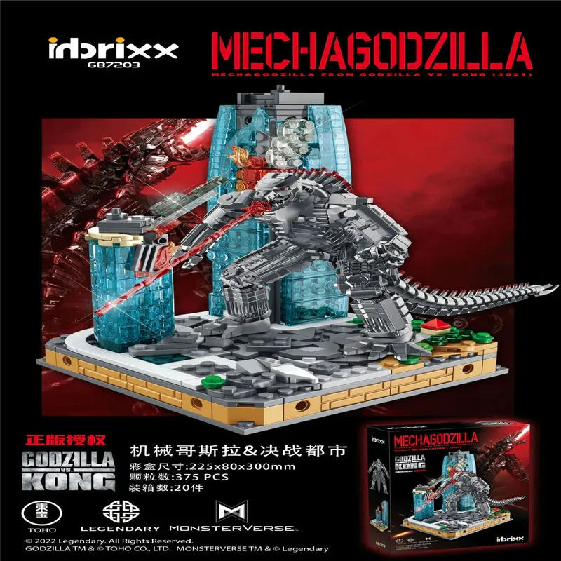 Building Blocks MOC Monster Mecha Godzilla In Battle City Bricks Toys - 2