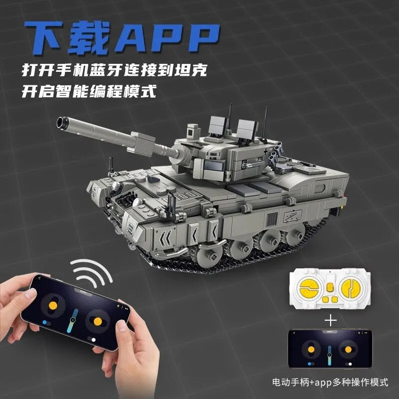 Building Blocks MOC Motorized RC Leopard 2A4 Main Battle Tank Bricks Toy - 6
