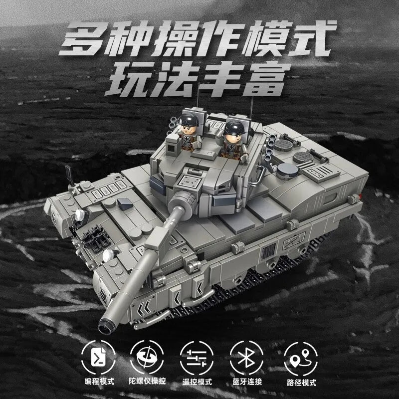 Building Blocks MOC Motorized RC Leopard 2A4 Main Battle Tank Bricks Toy Construction Set Toys - 5