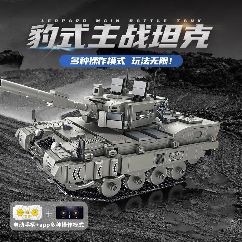 Building Blocks MOC Motorized RC Leopard 2A4 Main Battle Tank Bricks Toy Construction Set Toys - 3