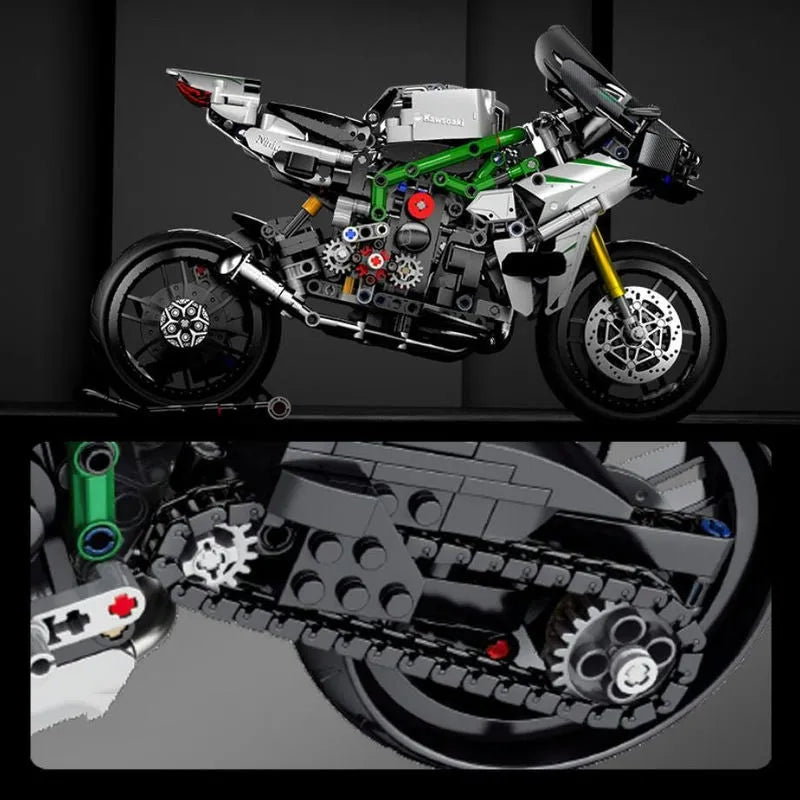 Building Blocks MOC Ninja Fast Racing Motorcycle Kids Bricks Toys - 6