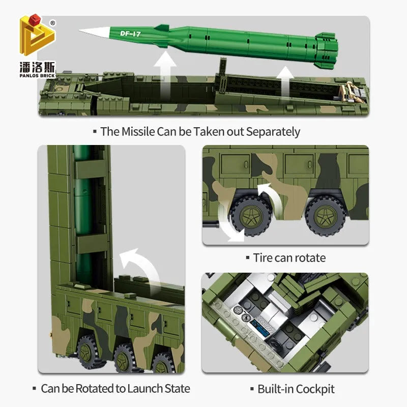 Building Blocks MOC WW2 DF17 Medium Range Ballistic Missile Bricks Toys Construction Set Toys - 5