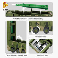 Thumbnail for Building Blocks MOC WW2 DF17 Medium Range Ballistic Missile Bricks Toys - 5