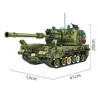 Thumbnail for Building Blocks MOC WW2 Military 155 Self - Propelled Artillery Kids Toys - 1