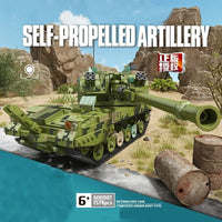 Thumbnail for Building Blocks MOC WW2 Military 155 Self-Propelled Artillery Kids Toys - 3
