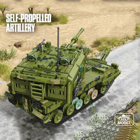 Thumbnail for Building Blocks MOC WW2 Military 155 Self - Propelled Artillery Kids Toys - 5