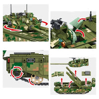Thumbnail for Building Blocks MOC WW2 Military 99A Main Battle Tank Bricks Kids Toys - 7
