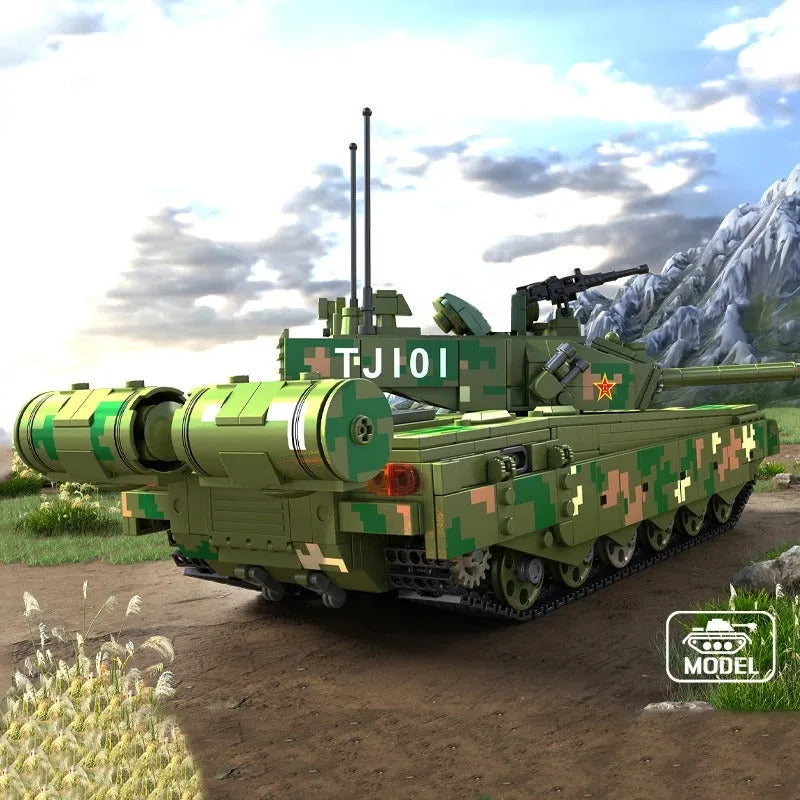 Building Blocks MOC WW2 Military 99A Main Battle Tank Bricks Kids Toys - 5