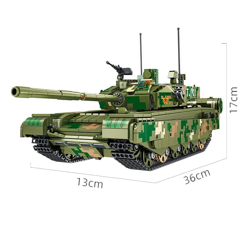 Building Blocks MOC WW2 Military 99A Main Battle Tank Bricks Kids Toys Construction Set Toys - 6