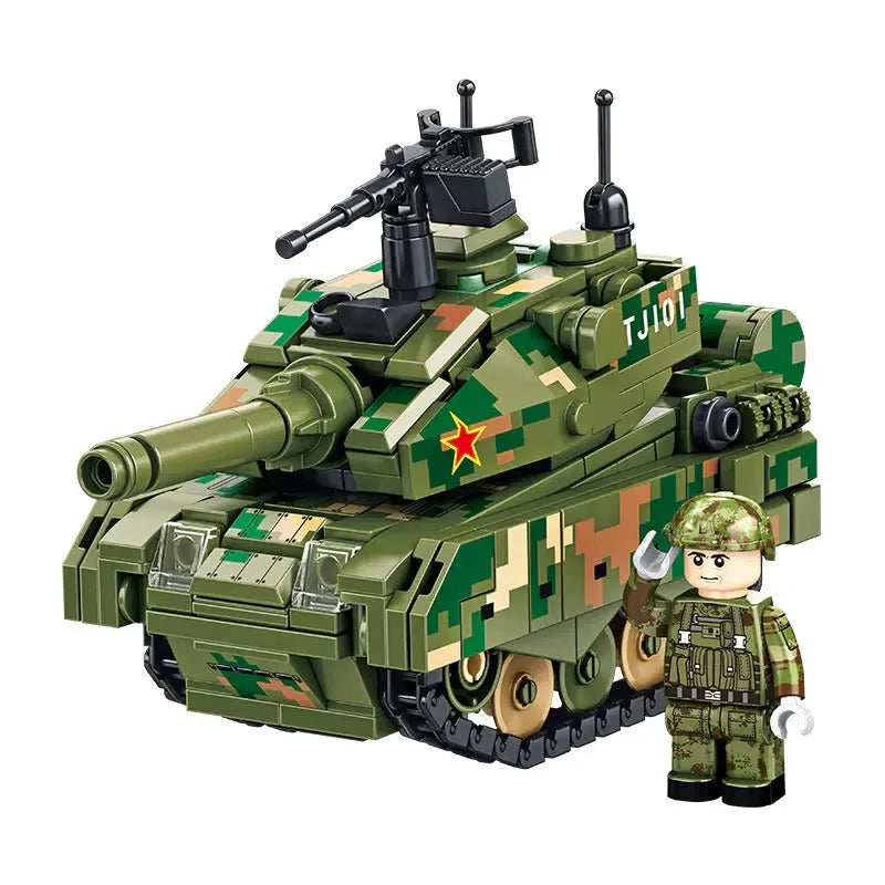 Building Blocks MOC WW2 Military 99A Q Version Main Battle Tank Bricks Toy Construction Set Toys - 1