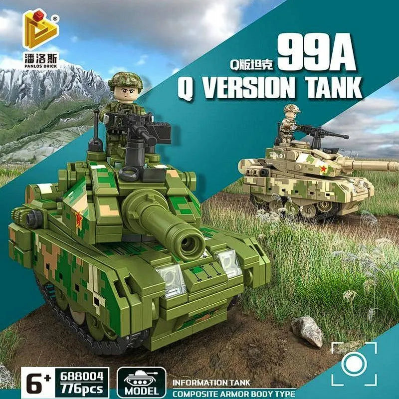 Building Blocks MOC WW2 Military 99A Q Version Main Battle Tank Bricks Toy - 2
