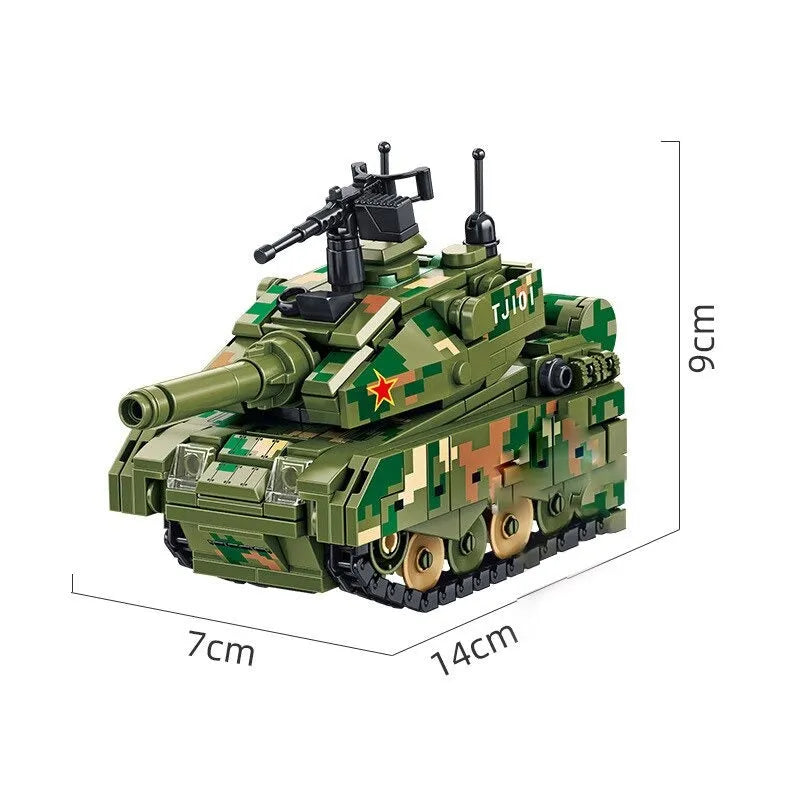 Building Blocks MOC WW2 Military 99A Q Version Main Battle Tank Bricks Toy - 3