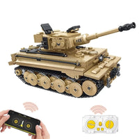 Thumbnail for Building Blocks MOC WW2 Motorized RC Tiger 1 Heavy Main Battle Tank Bricks Toy