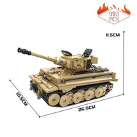 Thumbnail for Building Blocks MOC WW2 Motorized RC Tiger 1 Heavy Main Battle Tank Bricks Toy - 2