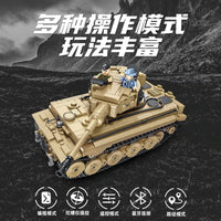 Thumbnail for Building Blocks MOC WW2 Motorized RC Tiger 1 Heavy Main Battle Tank Bricks Toy - 5