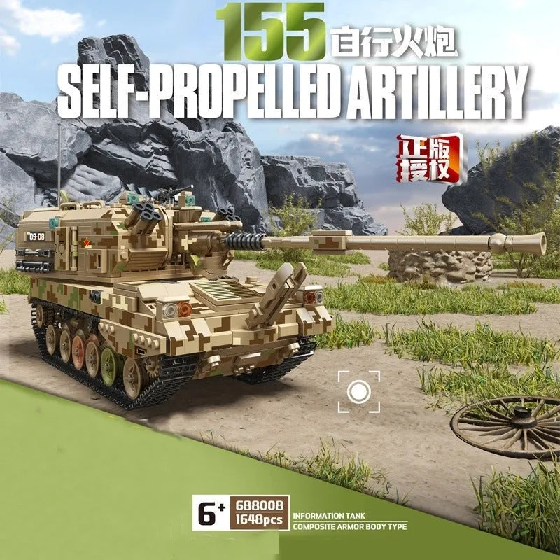 Building Blocks MOC WW2 Self-Propelled 155 Artillery Bricks Toys Construction Set Toys - 4