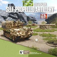 Thumbnail for Building Blocks MOC WW2 Self-Propelled 155 Artillery Bricks Toys - 4