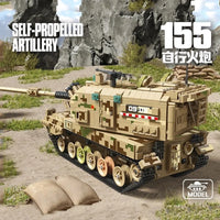 Thumbnail for Building Blocks MOC WW2 Self-Propelled 155 Artillery Bricks Toys Construction Set Toys - 3