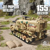 Thumbnail for Building Blocks MOC WW2 Self-Propelled 155 Artillery Bricks Toys - 3