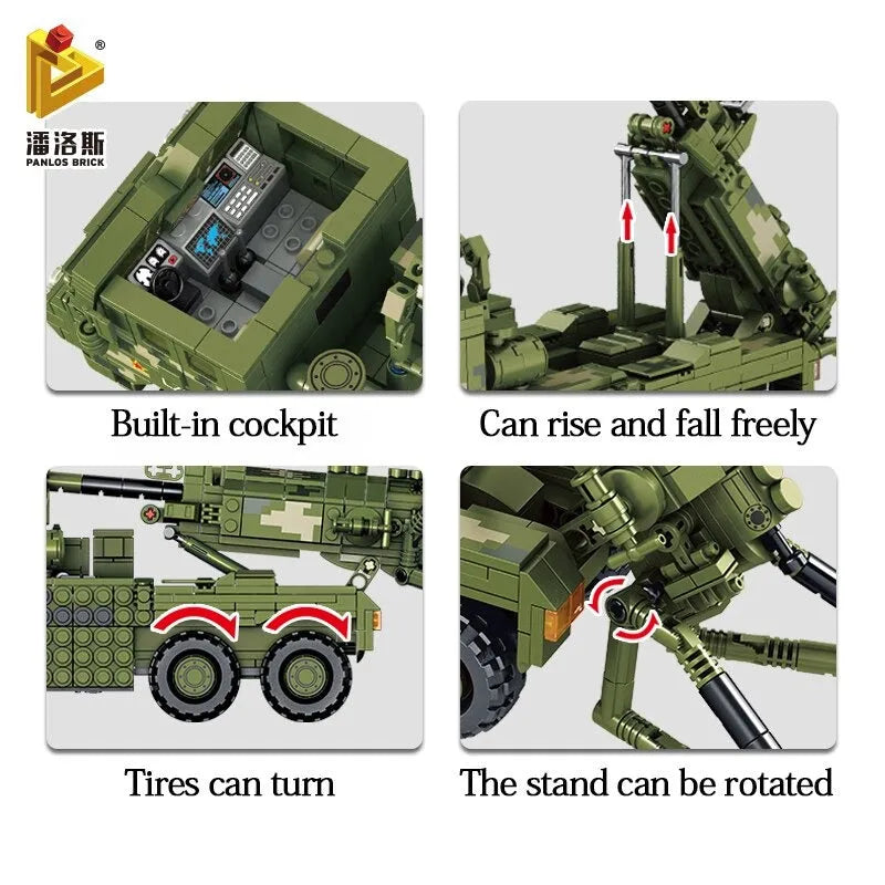 Building Blocks MOC WW2 SH-15X Armored Car Mounted Howitzer Bricks Toy Construction Set Toys - 5