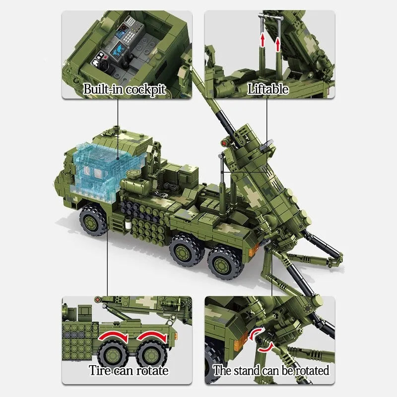 Building Blocks MOC WW2 SH-15X Armored Car Mounted Howitzer Bricks Toy Construction Set Toys - 4