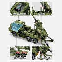 Thumbnail for Building Blocks MOC WW2 SH-15X Armored Car Mounted Howitzer Bricks Toy Construction Set Toys - 4