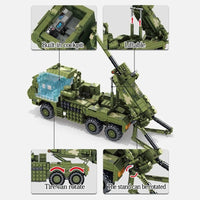 Thumbnail for Building Blocks MOC WW2 SH-15X Armored Car Mounted Howitzer Bricks Toy - 4