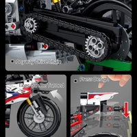 Thumbnail for Building Blocks Tech MOC BMW M 1000RR Motorcycle Bricks Toys 672004 Construction Set Toys - 6