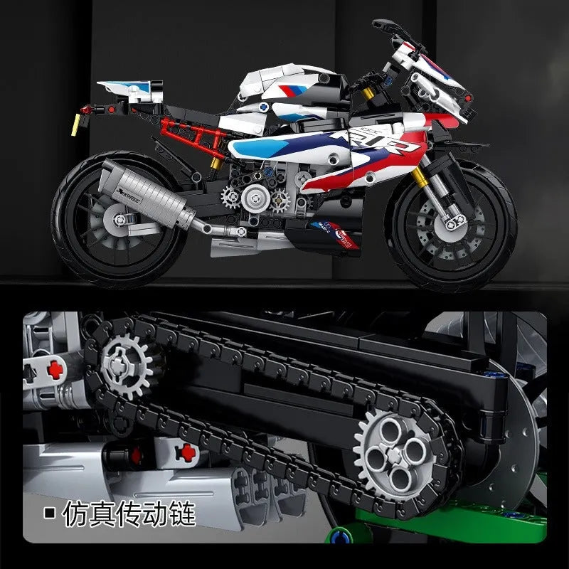 Building Blocks Tech MOC BMW M 1000RR Motorcycle Bricks Toys 672004 Construction Set Toys - 7