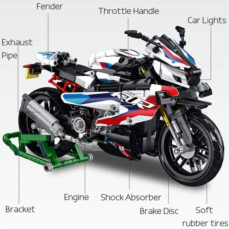 Building Blocks Tech MOC BMW M 1000RR Motorcycle Bricks Toys 672004 Construction Set Toys - 4