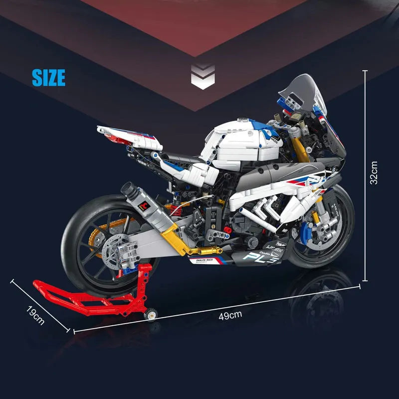 Building Blocks Tech MOC BMW PH4 Sport Motorcycle Bricks Toys 672102 Construction Set Toys - 5