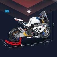 Thumbnail for Building Blocks Tech MOC BMW PH4 Sport Motorcycle Bricks Toys 672102 - 5