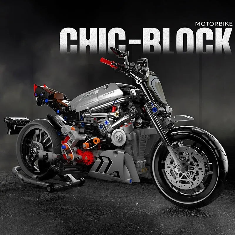 Building Blocks Tech MOC Classic Ducati Devil Motorcycle Bricks Toy - 2