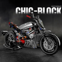 Thumbnail for Building Blocks Tech MOC Classic Ducati Devil Motorcycle Bricks Toy - 2