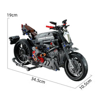 Thumbnail for Building Blocks Tech MOC Classic Ducati Devil Motorcycle Bricks Toy - 3