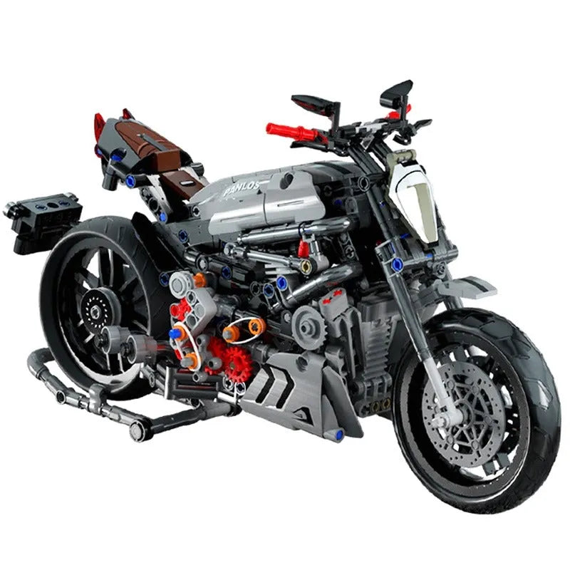 Building Blocks Tech MOC Classic Ducati Devil Motorcycle Bricks Toy Construction Set Toys - 1