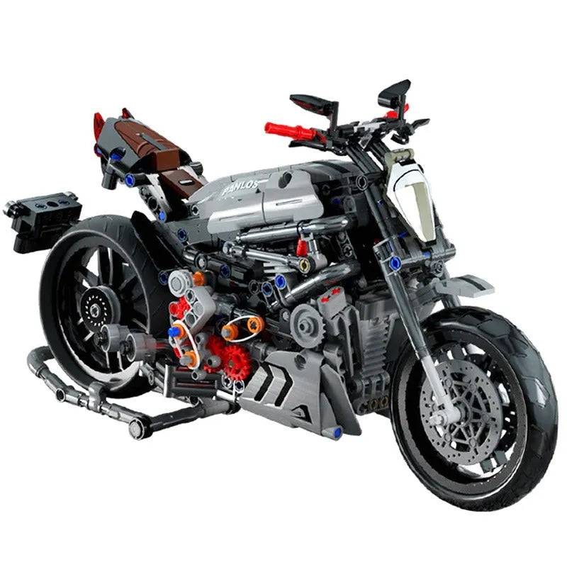 Building Blocks Tech MOC Classic Ducati Devil Motorcycle Bricks Toy - 1