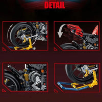 Thumbnail for Building Blocks Tech MOC Ducati V4R Sport Motorcycle Bricks Toys 672101 - 6