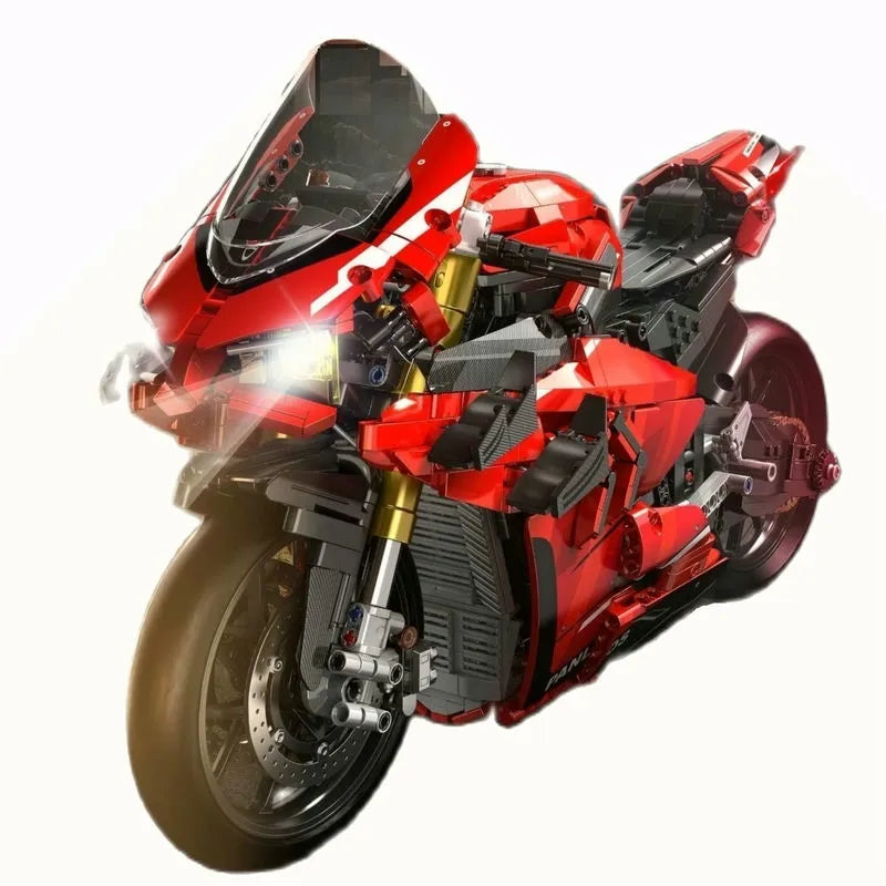 Building Blocks Tech MOC Ducati V4R Sport Motorcycle Bricks Toys 672101 - 1