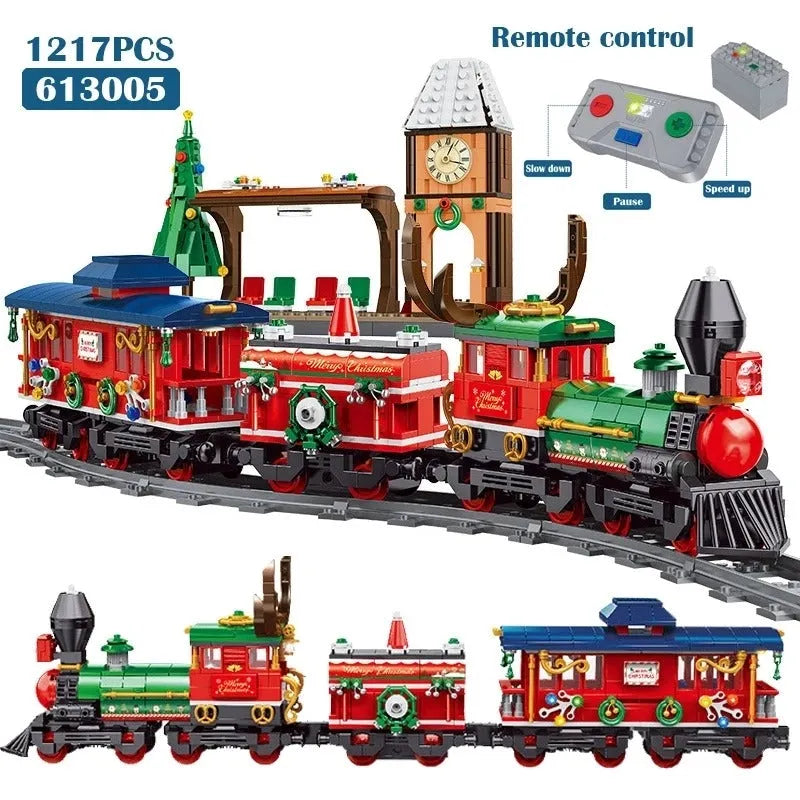 Building Blocks Tech MOC Expert RC City Christmas Train Bricks Toy - 7