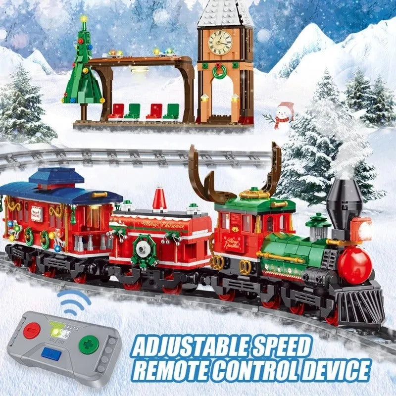 Building Blocks Tech MOC Expert RC City Christmas Train Bricks Toy - 6