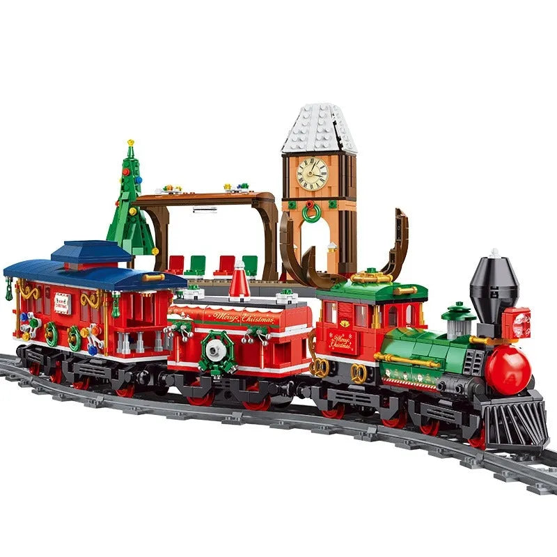 Building Blocks Tech MOC Expert RC City Christmas Train Bricks Toy - 1