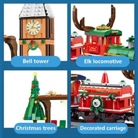 Thumbnail for Building Blocks Tech MOC Expert RC City Christmas Train Bricks Toy - 9