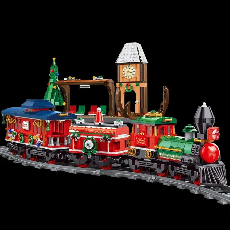 Building Blocks Tech MOC Expert RC City Christmas Train Bricks Toy - 5