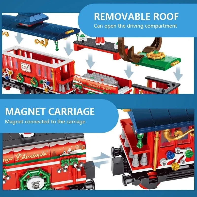 Building Blocks Tech MOC Expert RC City Christmas Train Bricks Toy - 8