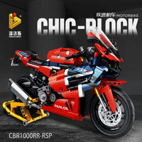 Thumbnail for Building Blocks Tech MOC Honda CBR1000 RR Racing Motorcycle Bricks Toy - 2