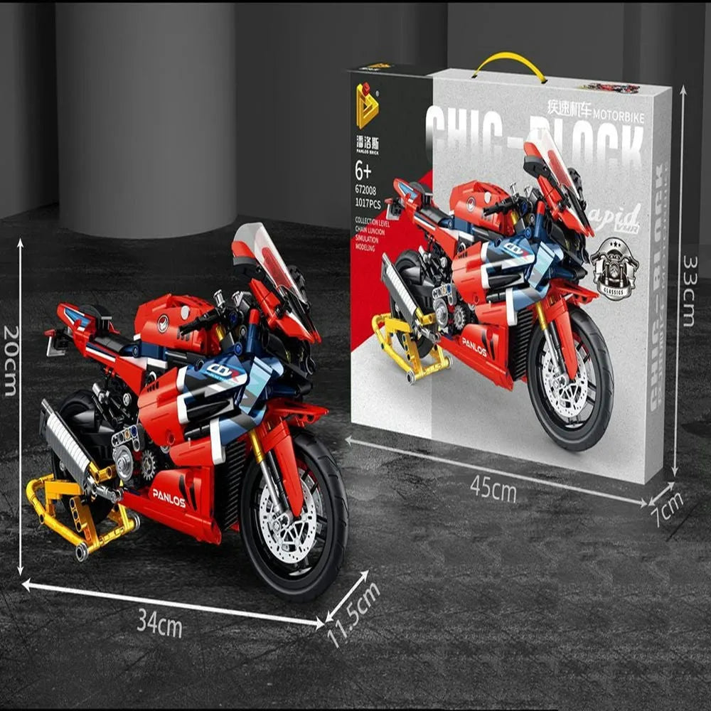 Building Blocks Tech MOC Honda CBR1000 RR Racing Motorcycle Bricks Toy - 6