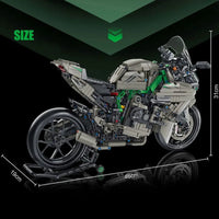 Thumbnail for Building Blocks Tech MOC Kawasaki H2R Sport Motorcycle Bricks Toys 672103 - 6