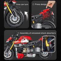Thumbnail for Building Blocks Tech MOC Off-Road YZ 450 Motorcycle Bricks Toy 672005 - 5