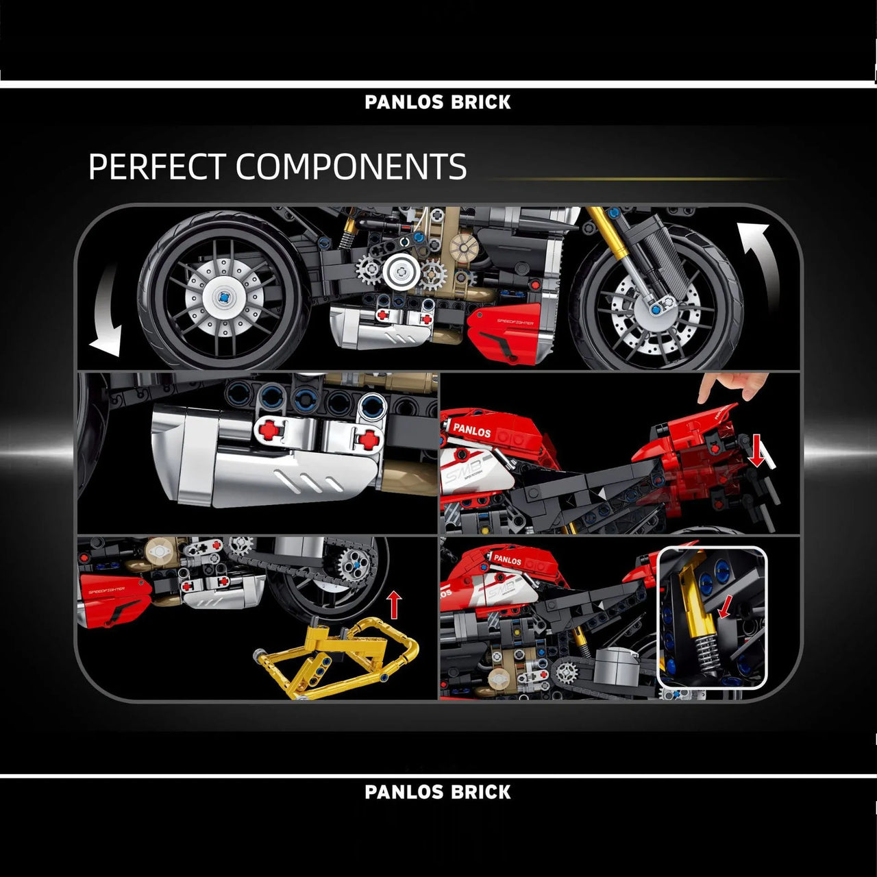 Building Blocks Tech MOC Streetfighter V4 SP Motorcycle Bricks Toy 672006 - 5